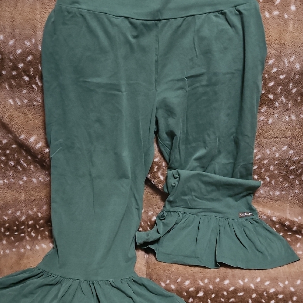 Matilda Jane Green Flare Pants with Dramatic Ruffles